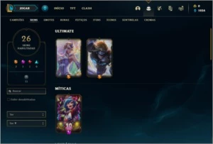 Conta Bronze 1 com 26 Skins e 52 Champs - League of Legends LOL