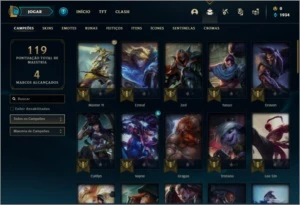 Conta Bronze 1 com 26 Skins e 52 Champs - League of Legends LOL