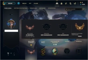 Conta Bronze 1 com 26 Skins e 52 Champs - League of Legends LOL