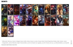 Conta Bronze 1 com 26 Skins e 52 Champs - League of Legends LOL