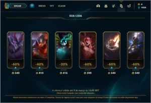 Conta Bronze 1 com 26 Skins e 52 Champs - League of Legends LOL