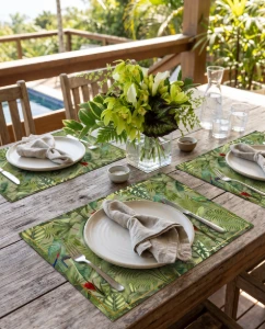 Jogo Americano de Papel - Floresta Tropical (12 Unidades) - Artesanato e Personalizados
