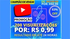 [Promoção] 100 Visualizações Youtube por - Redes Sociais