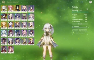 Nahida + Yae + Tighnari + Mona - AR 43 - 59 RESINAS FRÁGEIS - Genshin Impact