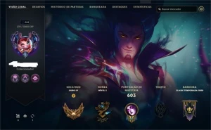 Conta LOL gold4 331 skins 42 skins lendárias todos champs