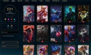 Conta LOL gold4 331 skins 42 skins lendárias todos champs - League of Legends