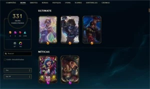 Conta LOL gold4 331 skins 42 skins lendárias todos champs - League of Legends