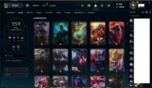 Conta Todos os champions e 259 skins - League of Legends LOL