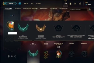 Conta ouro 3 com 30 Champs e 4 Skins - League of Legends LOL