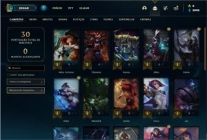 Conta ouro 3 com 30 Champs e 4 Skins - League of Legends LOL