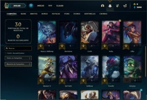 Conta ouro 3 com 30 Champs e 4 Skins - League of Legends LOL