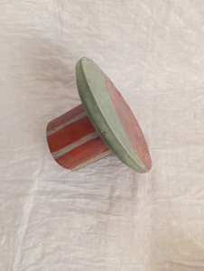 Porta-Velas Pedestal Bicolor em Cimento - Artesanato e Personalizados