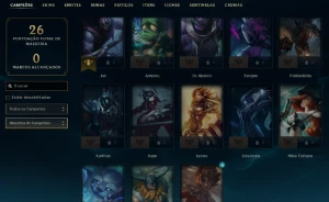 Platina 3 com 30 Champs e 11 Skins - League of Legends LOL