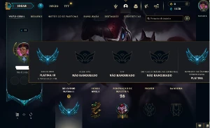 Platina 3 com 30 Champs e 11 Skins - League of Legends LOL