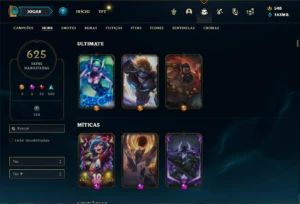 Conta Unranked com TODOS os champs e 625 Skins - League of Legends LOL