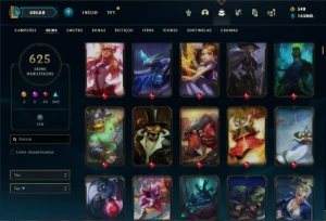 Conta Unranked com TODOS os champs e 625 Skins - League of Legends LOL