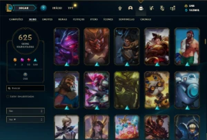 Conta Unranked com TODOS os champs e 625 Skins - League of Legends LOL