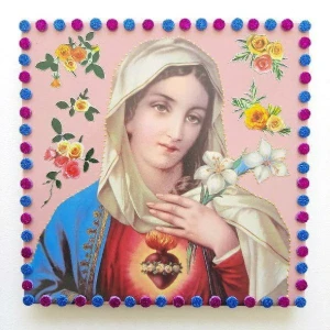 Quadrinho de Azulejo "Sagrado Coração de Maria"
