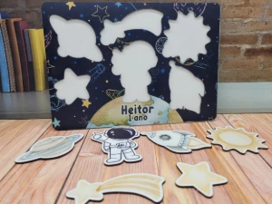 Jogo de Encaixe Astronauta Personalizado - Artesanato e Personalizados