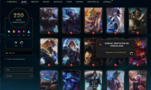 Conta League of Legends 220 skins, 8 vitoriosas, 16 míticas LOL