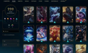 Conta League of Legends 220 skins, 8 vitoriosas, 16 míticas LOL