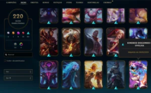 Conta League of Legends 220 skins, 8 vitoriosas, 16 míticas LOL