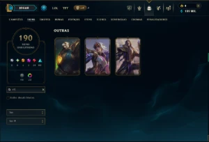 Prata 2 com TODOS os Champs e 190 Skins ( MID / TOP / ADC ) - League of Legends LOL