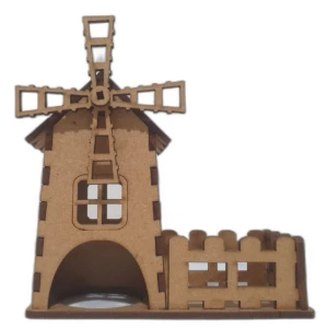 Mini Casinha MDF, 09x10cm. modelo moinho, diorama - Artesanato e Personalizados