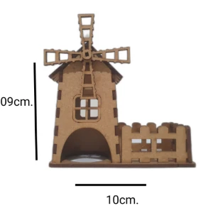 Mini Casinha MDF, 09x10cm. modelo moinho, diorama - Artesanato e Personalizados