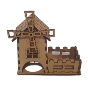 Mini Casinha MDF, 09x10cm. modelo moinho, diorama - Artesanato e Personalizados