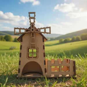 Mini Casinha MDF, 09x10cm. modelo moinho, diorama - Artesanato e Personalizados