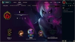 CONTA LEAGUE OF LEGENDS,UNRANKED,LEVEL 34,COM 60 CAMPEÕES LOL