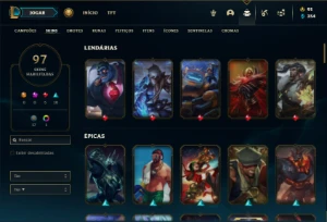 Conta Prata 4 com 130 Champs e 97 Skins ( MAIN JG ) - League of Legends LOL