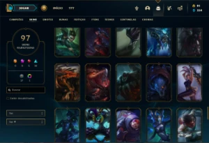 Conta Prata 4 com 130 Champs e 97 Skins ( MAIN JG ) - League of Legends LOL