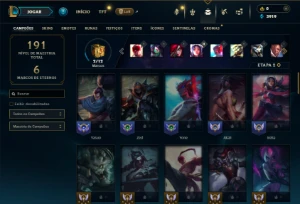 Diamante 4 com 60 Champs e 15 Skins - League of Legends LOL