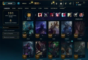 Diamante 4 com 60 Champs e 15 Skins - League of Legends LOL