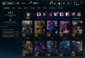 Diamante 4 com 60 Champs e 15 Skins - League of Legends LOL