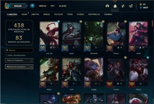 Conta prata 2 com 138 Champs e 88 Skins + 1 Prestigio - League of Legends LOL