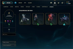 Conta prata 2 com 138 Champs e 88 Skins + 1 Prestigio - League of Legends LOL