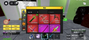 Conta de blox FRUIT com dark blad e 6 v4 - Roblox