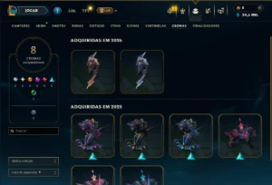 Ouro 3 com 65 Champs e 10 Skins - League of Legends LOL