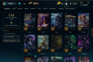 Ouro 3 com 65 Champs e 10 Skins - League of Legends LOL