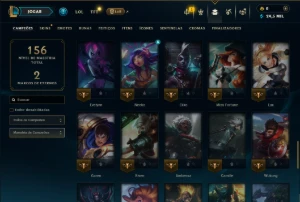 Ouro 3 com 65 Champs e 10 Skins - League of Legends LOL