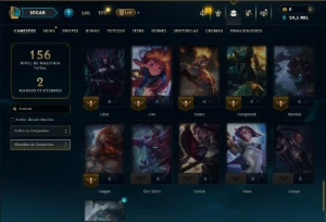 Ouro 3 com 65 Champs e 10 Skins - League of Legends LOL