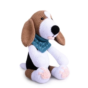 Cachorro Beagle escuro em amigurumi - Artesanato e Personalizados