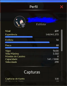 Vendo Acc Nível 209 Orebound - Mundo Wind - PokeXGames PXG