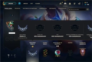 Conta Prata 4 com 42 Champs e 4 Skins + 1 Fragmento - League of Legends LOL