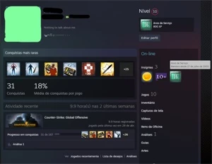 Steam old c/ cs prime + medalhas - Counter Strike