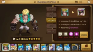 Reroll Summoners War lvl10 com Striker Light - Talisman