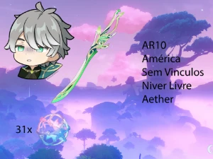 AR10 - Alhaitham + Luz das Folhas + 31 tiros - Genshin Impact